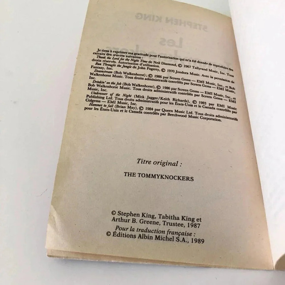 Vintage 90s Stephen King Les Tommyknockers  Volume 1 French Paperback Book - Picture 12 of 16